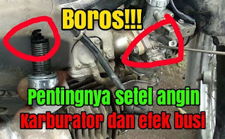 efek setelan angin karburator terlalu kecil